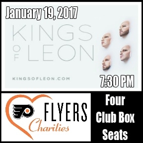 Kings Of Leon Concert - January 19, 2017 - Four Club Box Seats and Parking - Wells Fargo Center